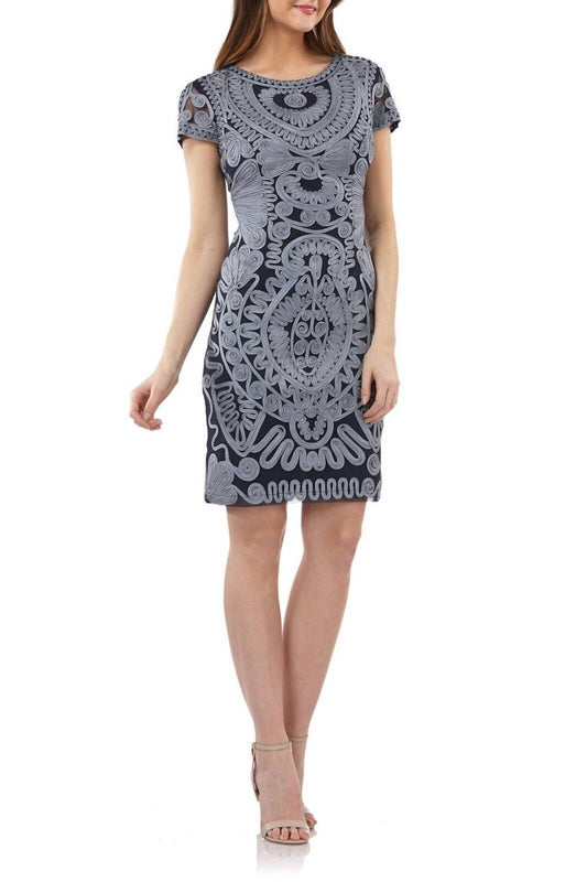 Js Collections - Soutache & Mesh Cocktail Cloud Mini Dress