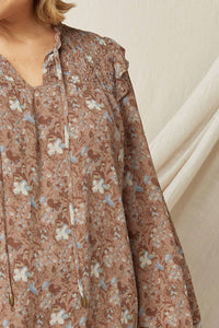 Entro - Ruffle & Floral Blouse - Plus