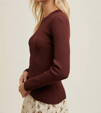 Wishlist - RIBBED TEXTURED FITTED KNIT TOP