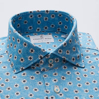 Emanuel Berg - Modern 4Flex Stretch Knit Shirt Turquoise