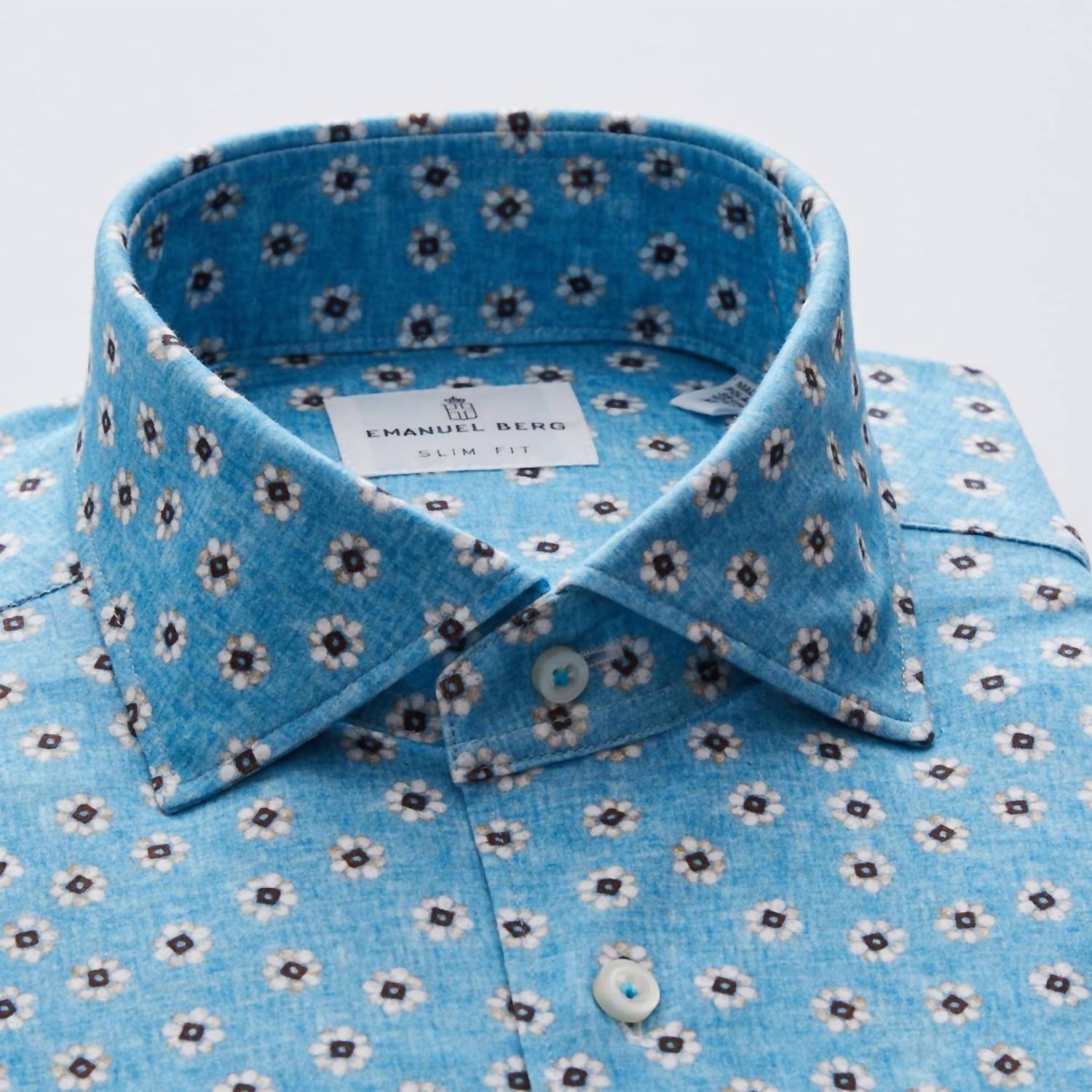 Emanuel Berg - Modern 4Flex Stretch Knit Shirt Turquoise