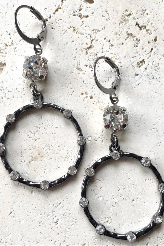 Vb & Co. - Women's Crystal Hoop Earrings