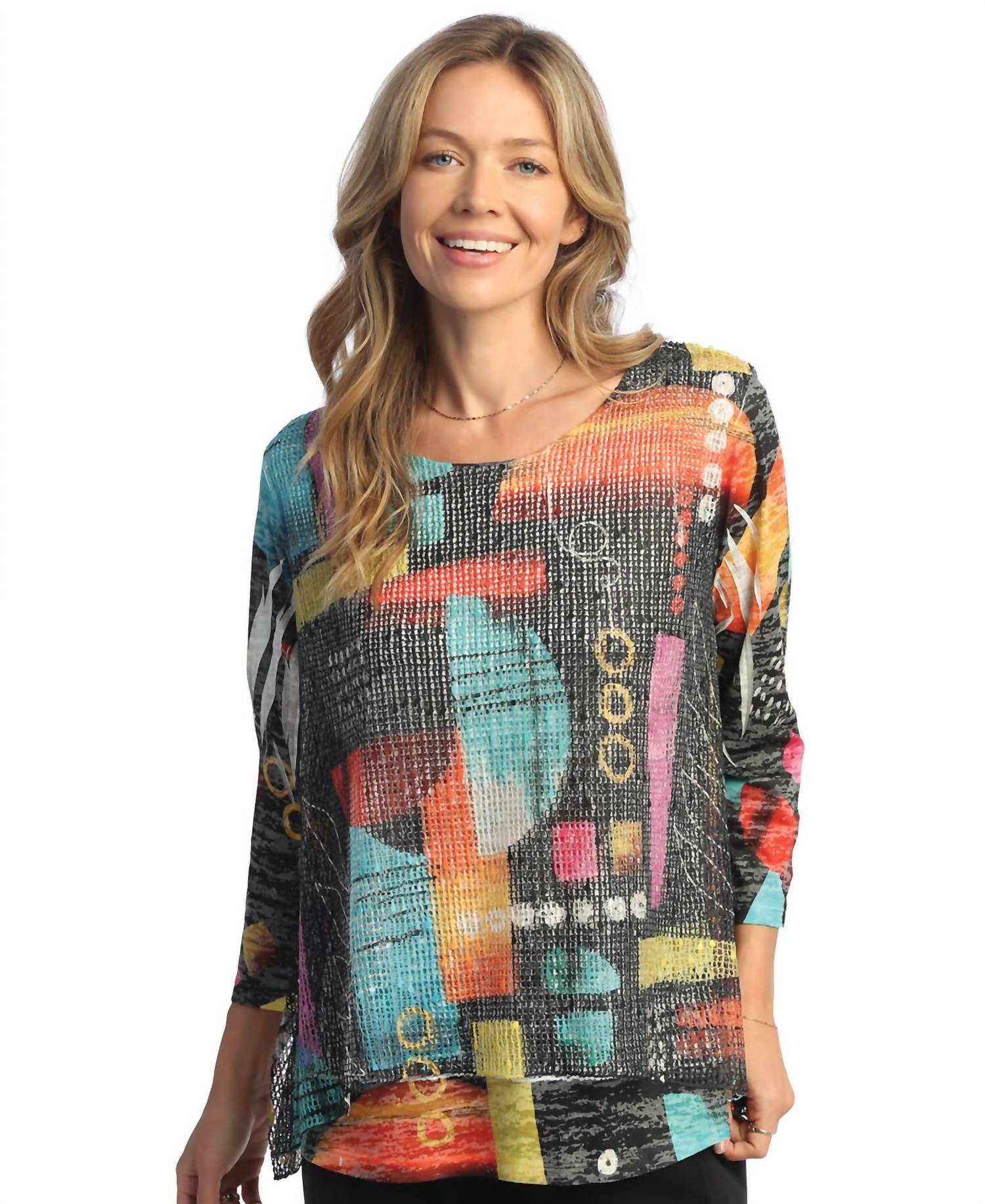 Jess & Jane - Geneva Boucle Mesh Top