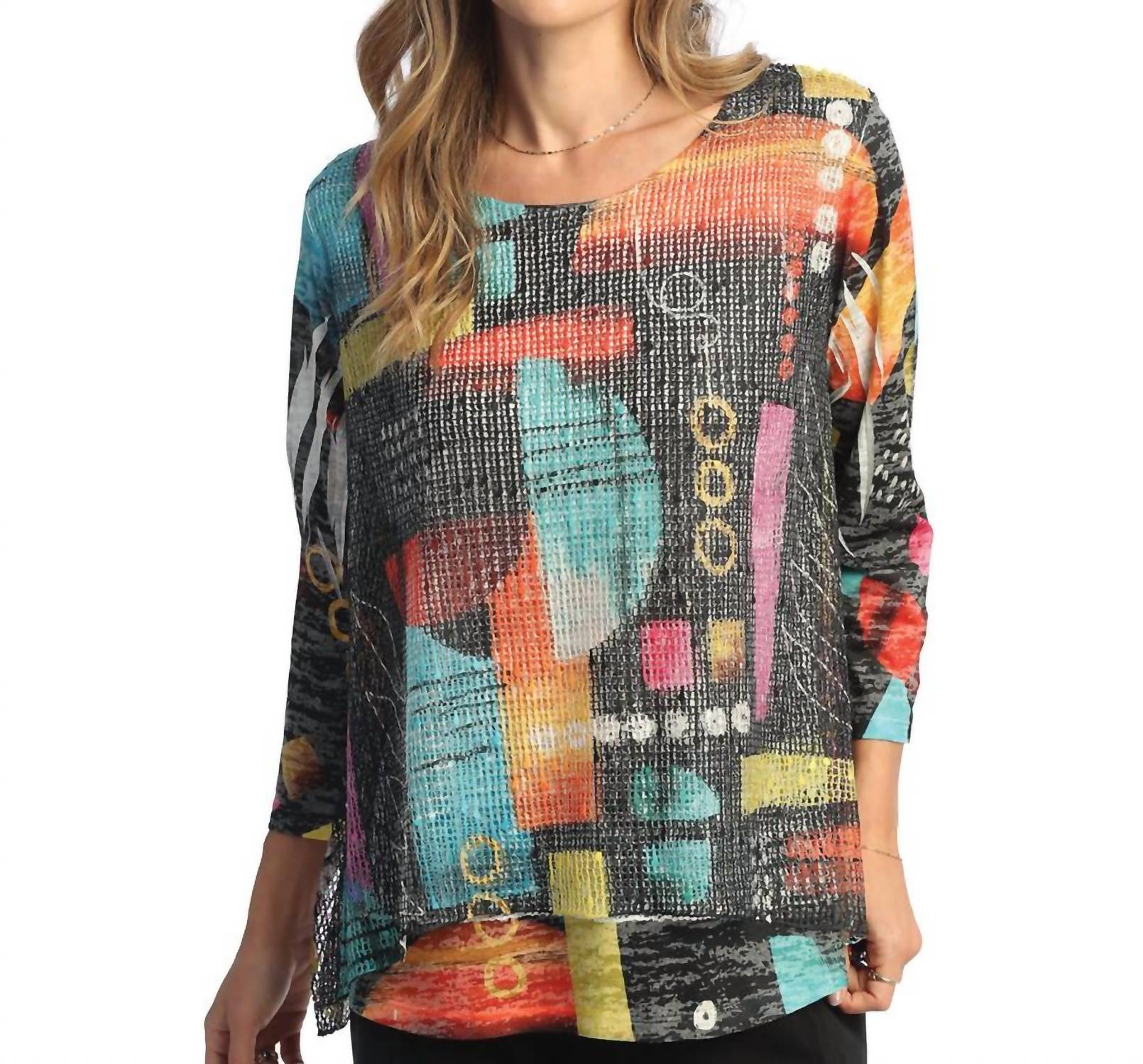 Jess & Jane - Geneva Boucle Mesh Top
