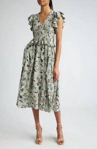 Ulla Johnson Brielle Midi Dress in botanical mist - women's dress
