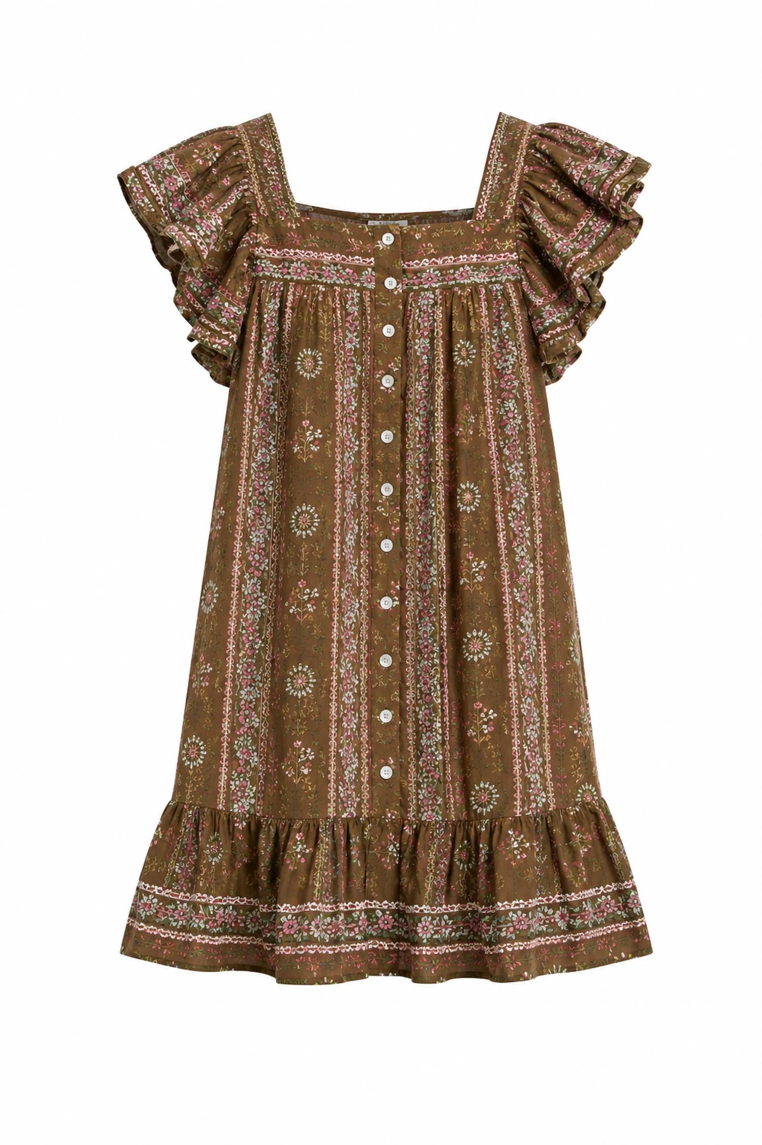 Ee:Some - Floral Button Down Dress