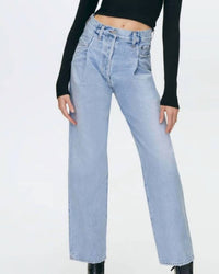 Agolde - High Rise Fold Waistband Jeans