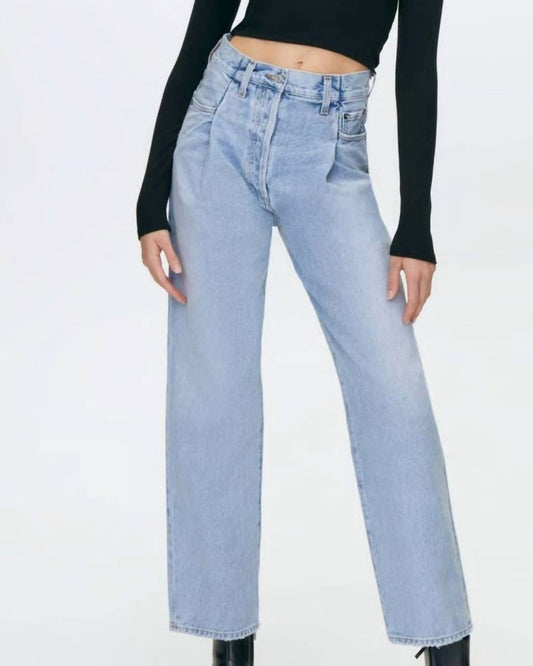 Agolde - High Rise Fold Waistband Jeans