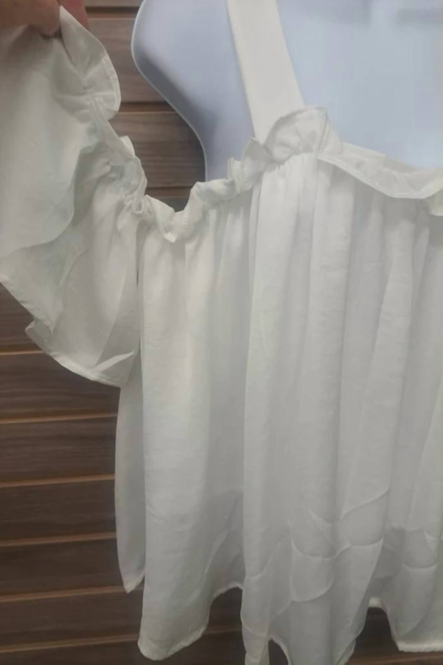 The Sang - Women's Ruffle Flowy Tank With Sleeve
