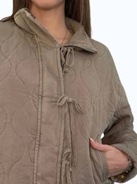 Blu Pepper - Quilted Jacket With Ties