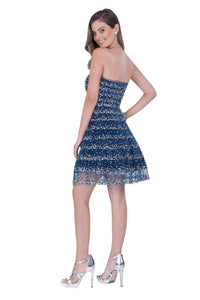Terani Couture - Strapless Tulle A-line Short Prom Dress
