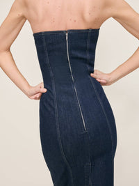 DL1961 - Women's Esme Strapless Dress in blue - women's dress - detail view