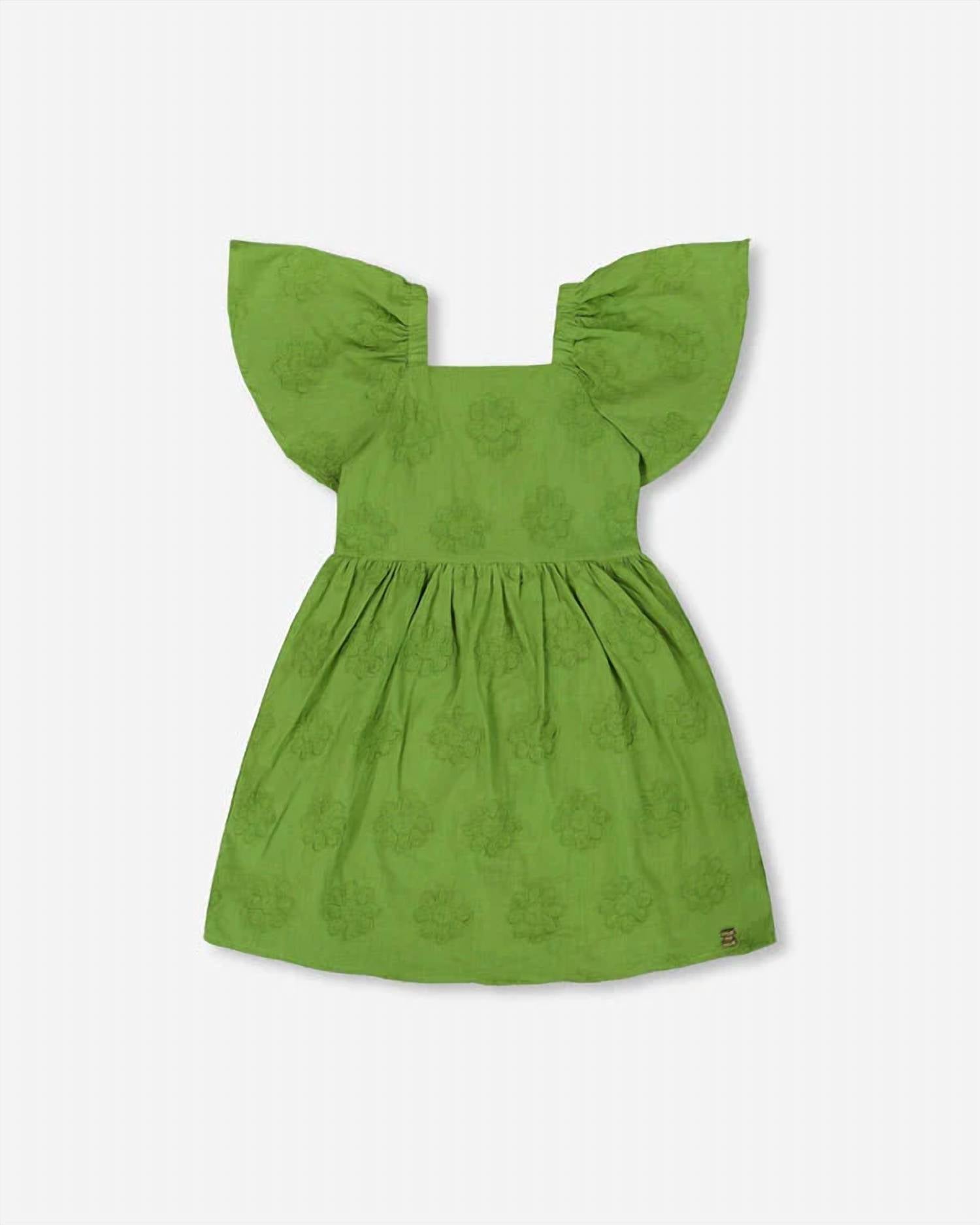 Deux Par Deux - Frill Sleeve Dress With Embroidery