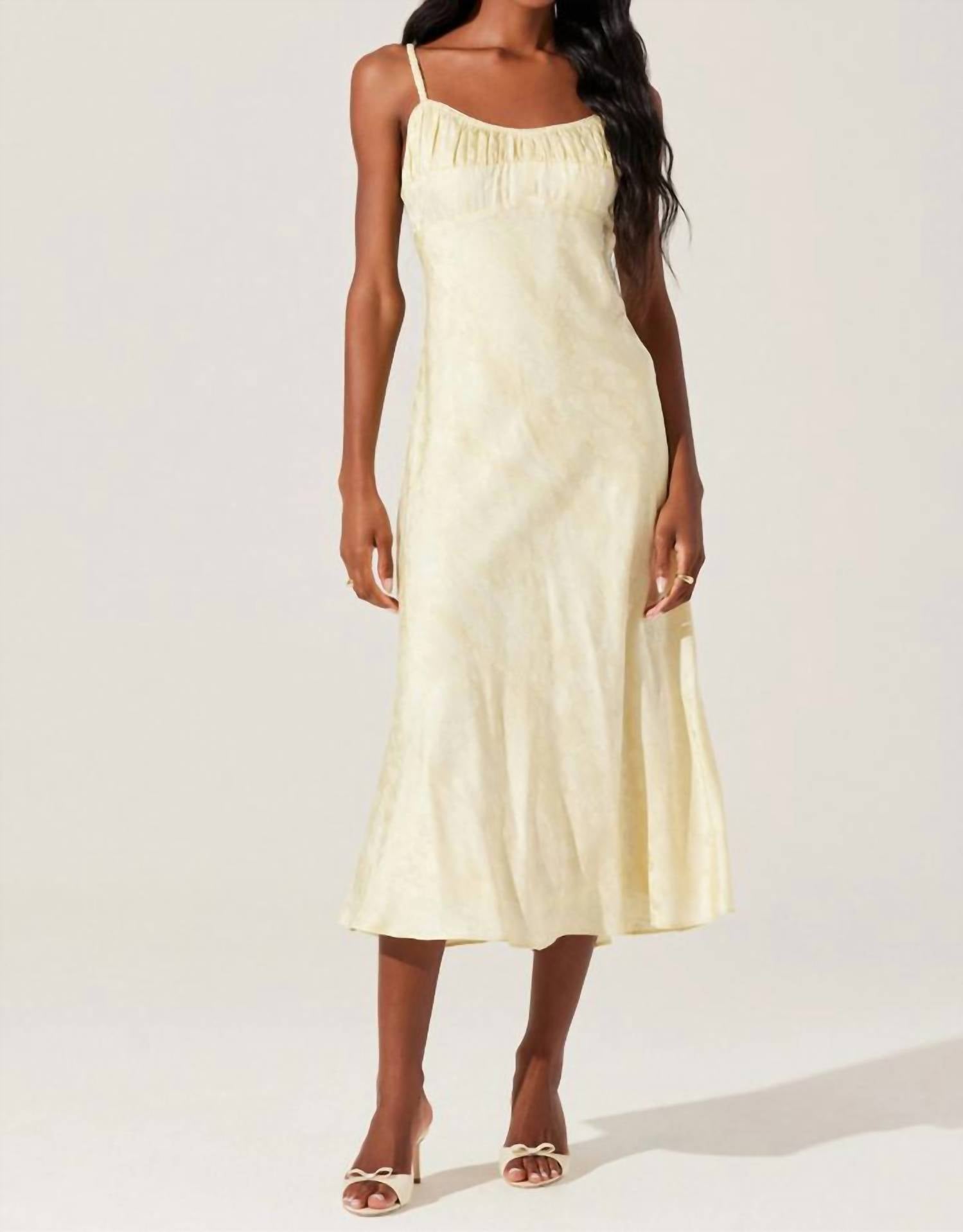 Astr - Kaiya Jacquard Satin Midi Dress