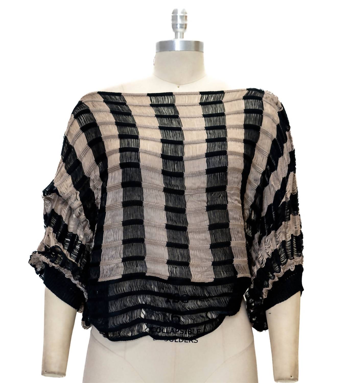 Tessori - Women's Open Weave Dolman Sleeve Sweater