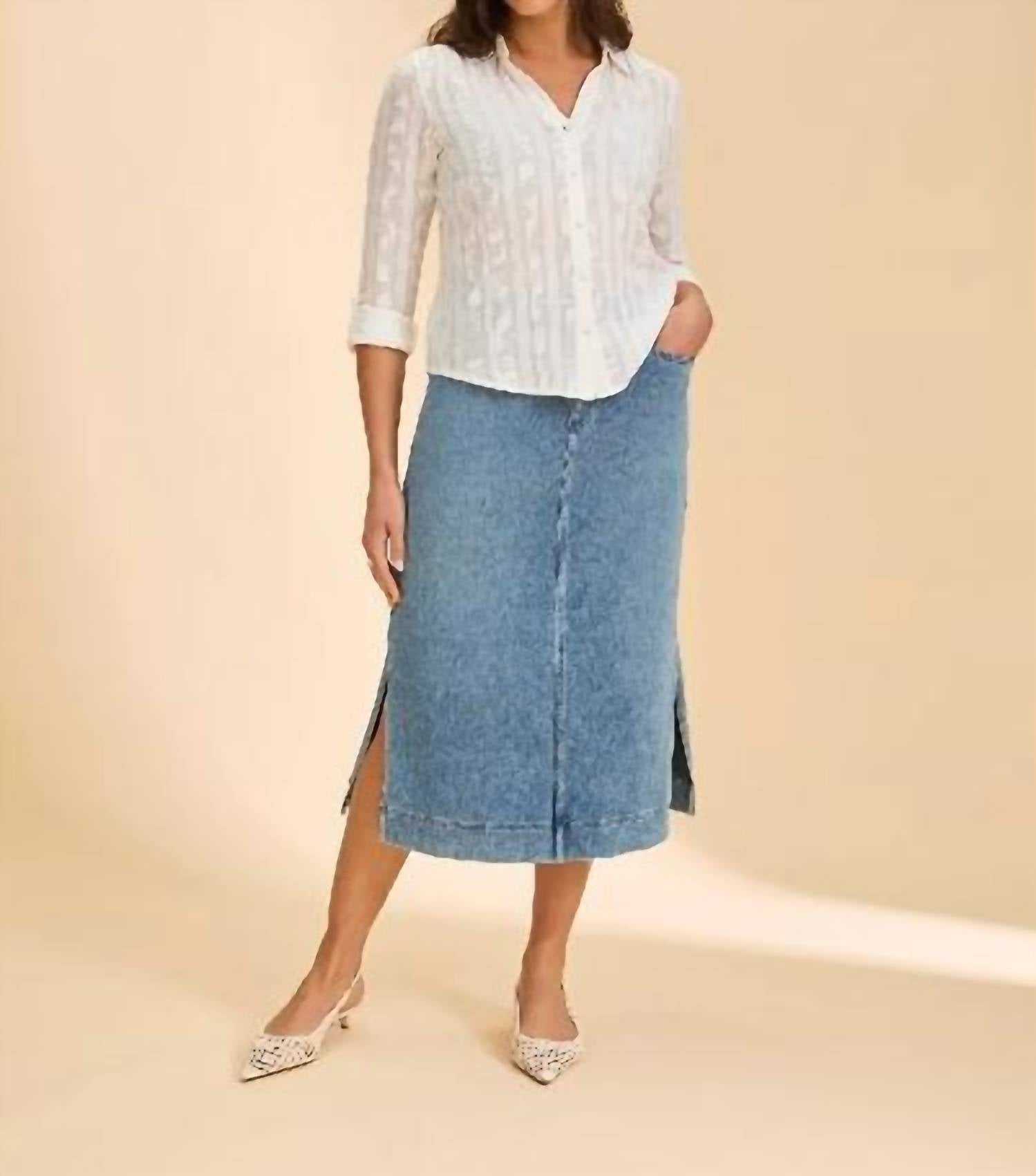 Fdj - PULL-ON SKIRT WITH SLITS