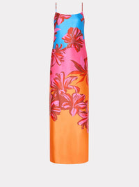 MILLY Lily Sunset Flower Maxi Dress in orange - women's dress - view 4