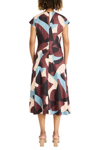 Maggy London - Cap Sleeve Geo Print A-line Dress