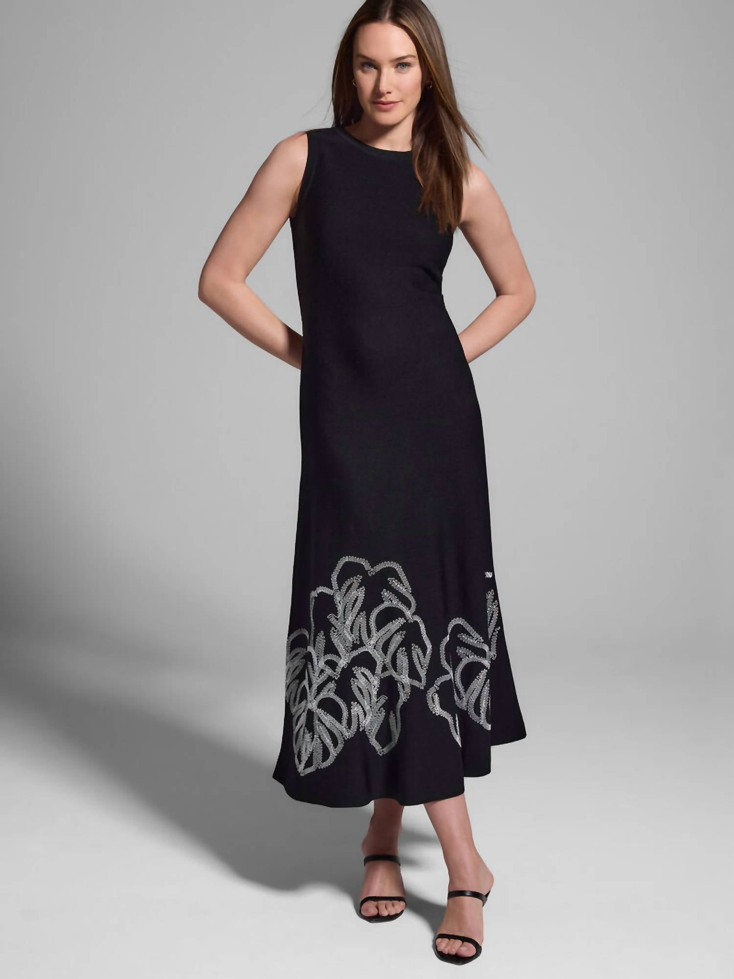 Nic + Zoe - Evelina Embroidered Knit Twirl Dress