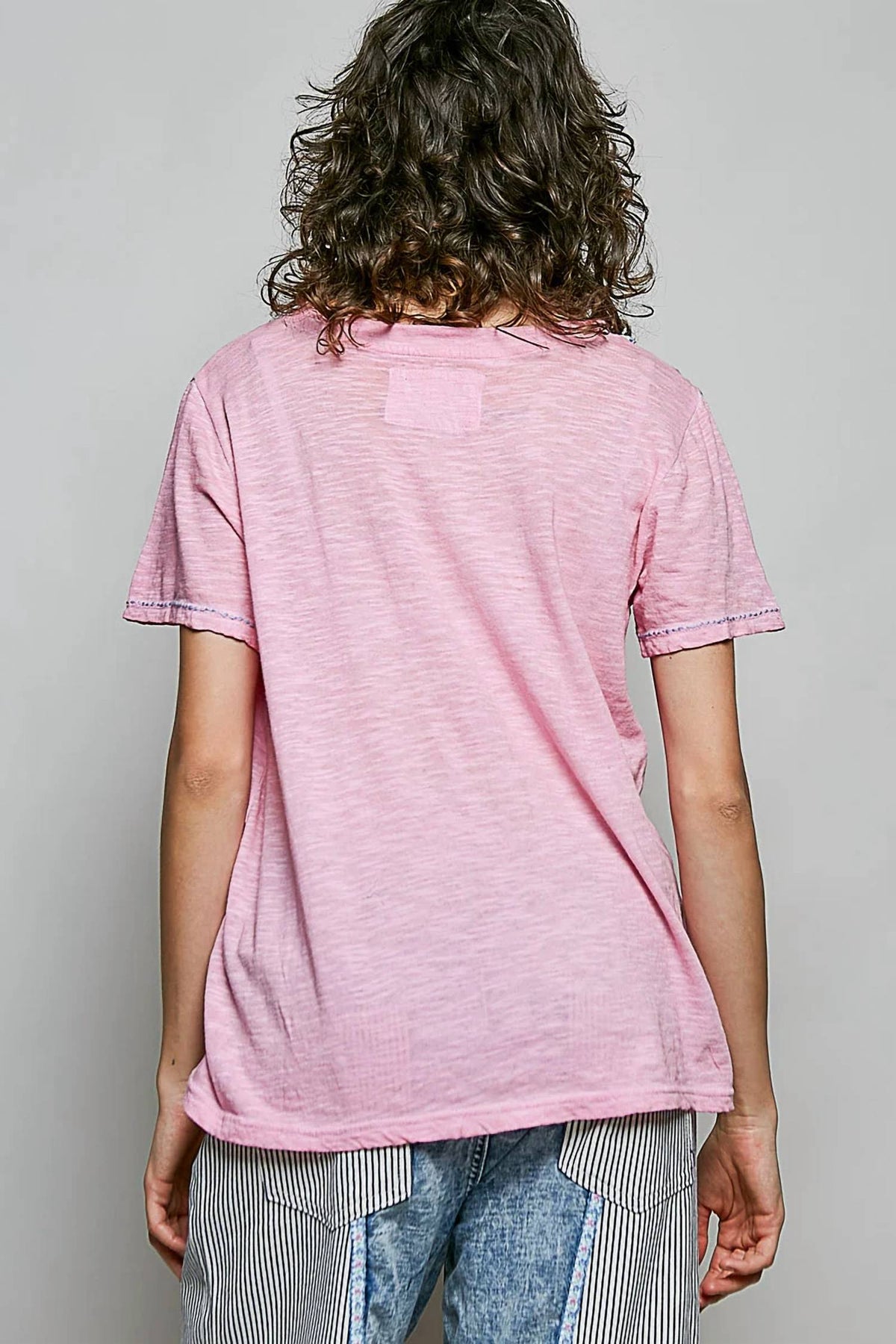 Pol - Hand-stitched Detail Slub Cotton Tee