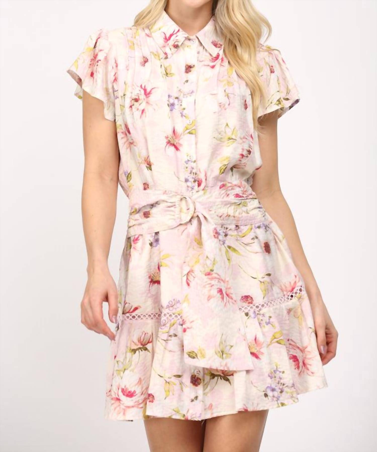 Fate - Floral Belted Mini Dress