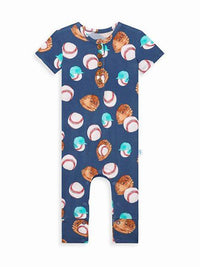 POSH PEANUT Kid's Homer Short Sleeve Pajama Set in blue - kids' item - detail view