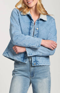 11 Uptown - Sherpa Collar Denim Jacket