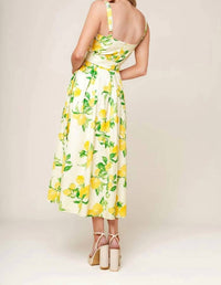 FLYING TOMATO Woven Midi Dress in ivory print - women's dress - view 4