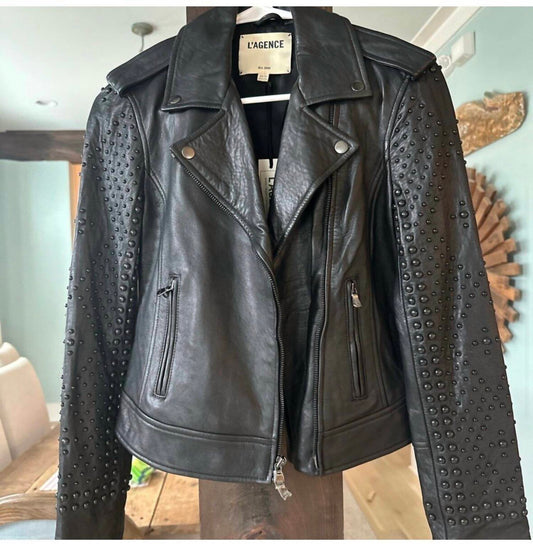 L'Agence - Perfecto Matte Studded Leather Jacket