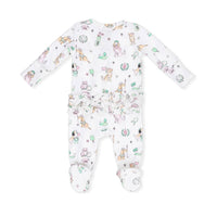 Angel Dear - Kids Country Club Dogs Ruffle Back Zipper Footie