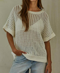 By Together - Doni Open Knit Pullover Sweater Top