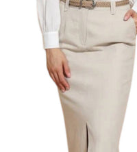 Jessie Liu - Midi Skirt With Braided Leather Belt