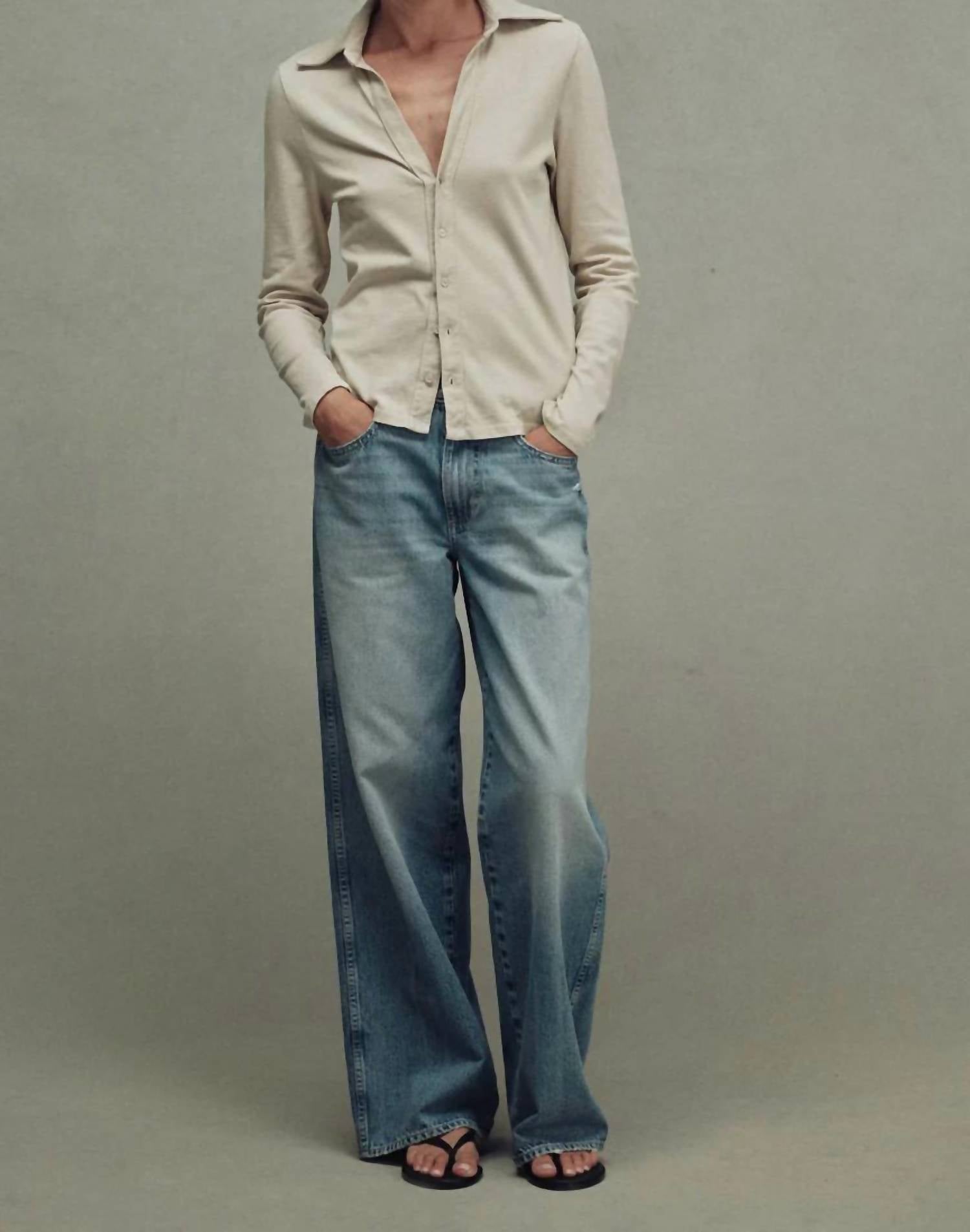 Amo Denim - Kira Mid Rise Wide Leg Jeans