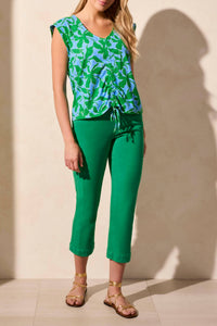 Tribal - Printed Sleeveless V-neck Top
