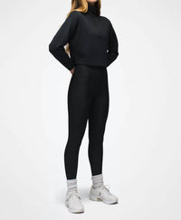 prAna Shea Half Zip Sweater in black - women's long sleeve top - detail view