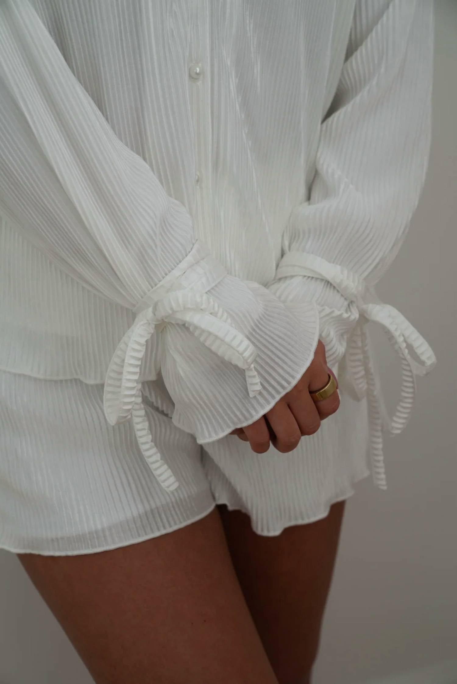 Waverles - Sloane Pleated Tie Top And Shorts Set