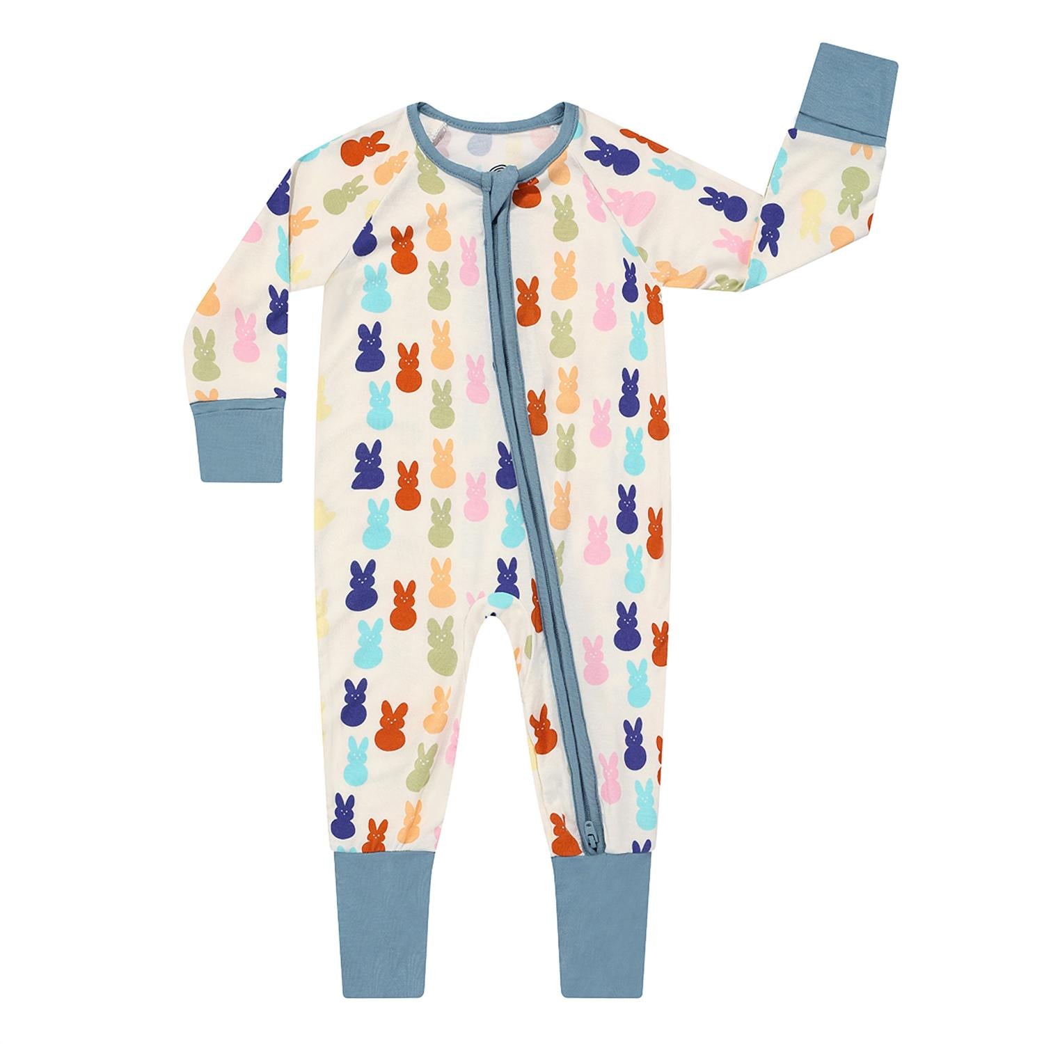 Emerson And Friends - Kids' Peeps Easter Bunny Bamboo Convertible Footie