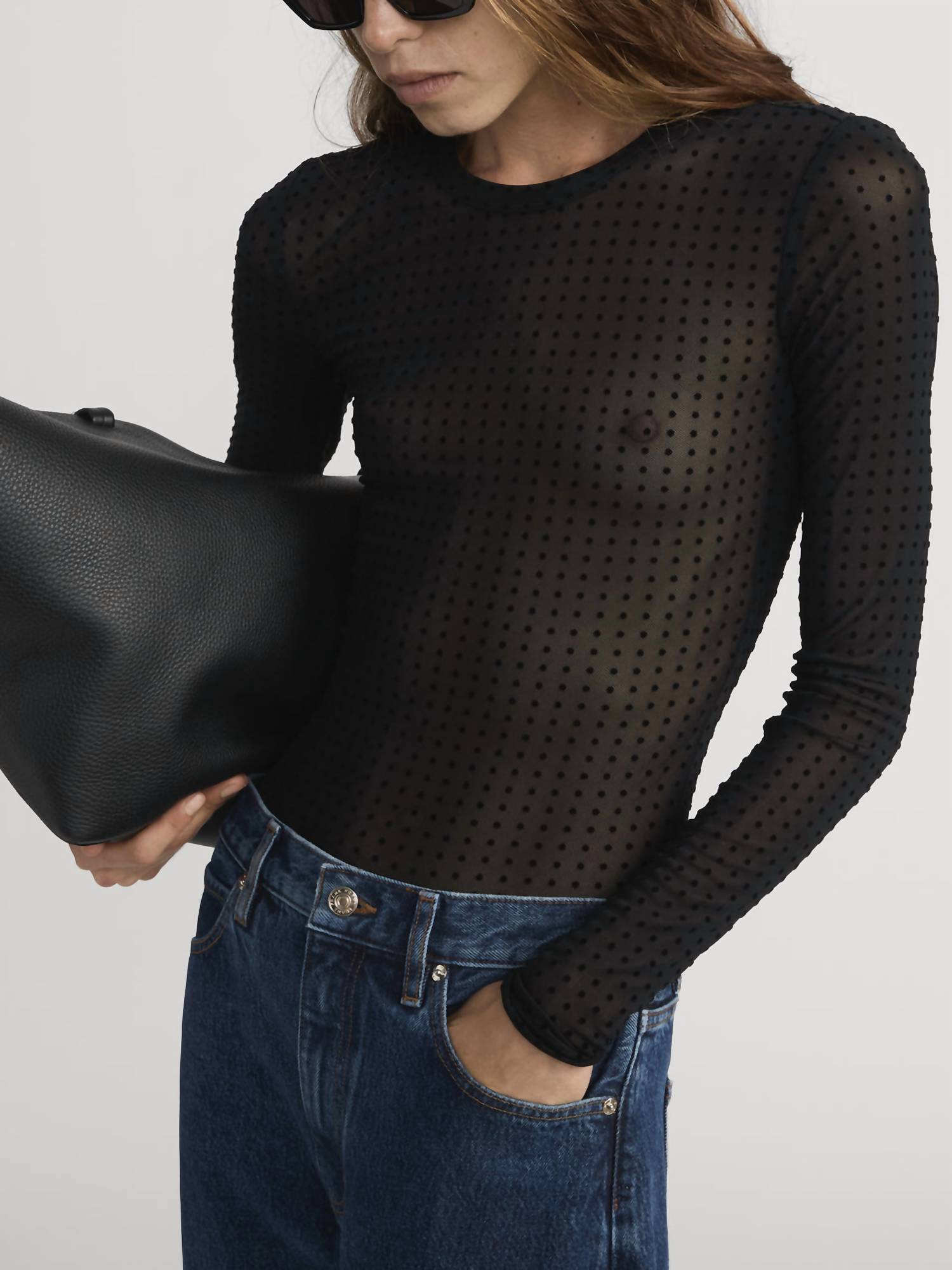 Frame - Mesh Polka Dot Top