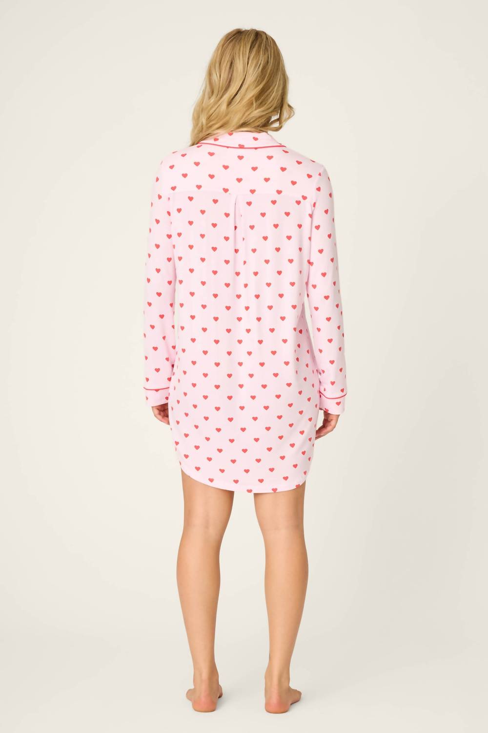 PJ Salvage Wildest Dreams Hearts Nightshirt in pink - women's item - alternate view