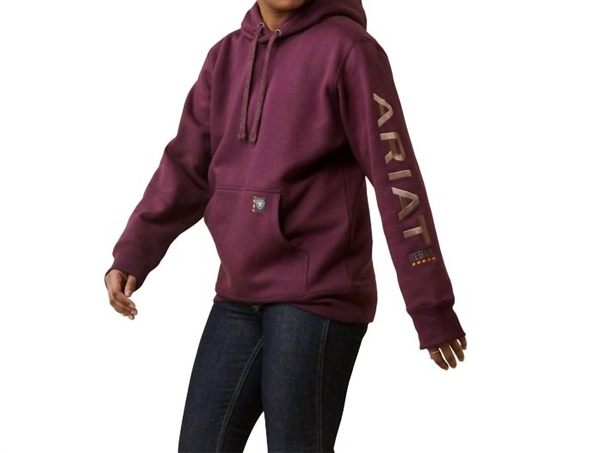 ARIAT Rebar Graphic Hoodie in potent purple - women's top