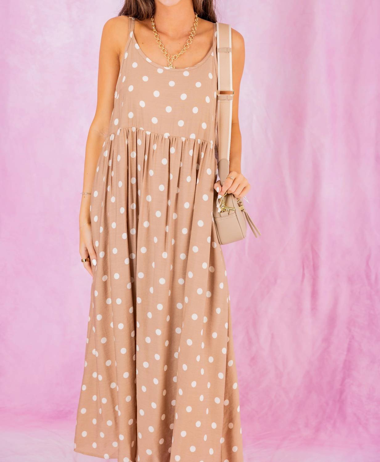 Entro - Layered Polka Dot Midi Dress