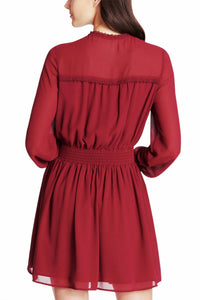 Kensie - Chiffon Tie Neck Waistband Fit And Flare Dress