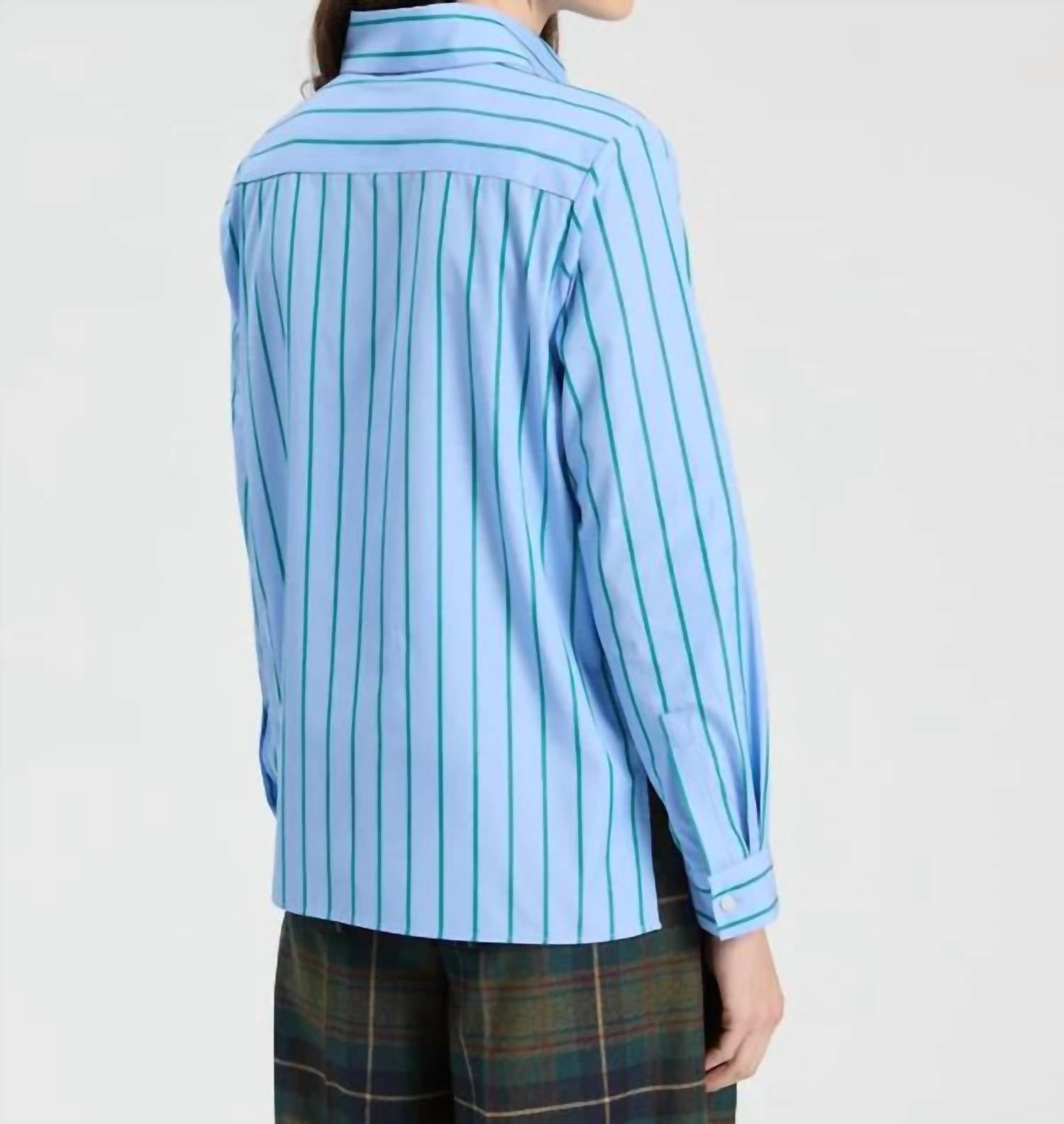 Vilagallo - Striped Shirt With Ruffle Pockets