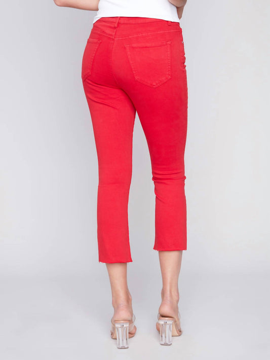 Charlie B - Bell Bottom Pant Raw Edge Hem Pants