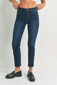 Corie Mid Rise Slim Straight Jeans