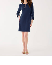 Lilly Pulitzer Leyland Three Quarter Sleeve Shift Mini Dress in low tide navy - women's dress - alternate view