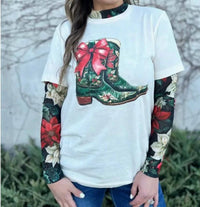 Sterling Kreek - Meet Me Under The Poinsettia Mesh Top