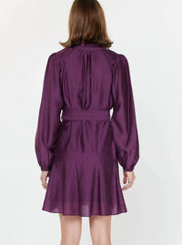 Current Air - Ruffled Collar Split Neck Dress