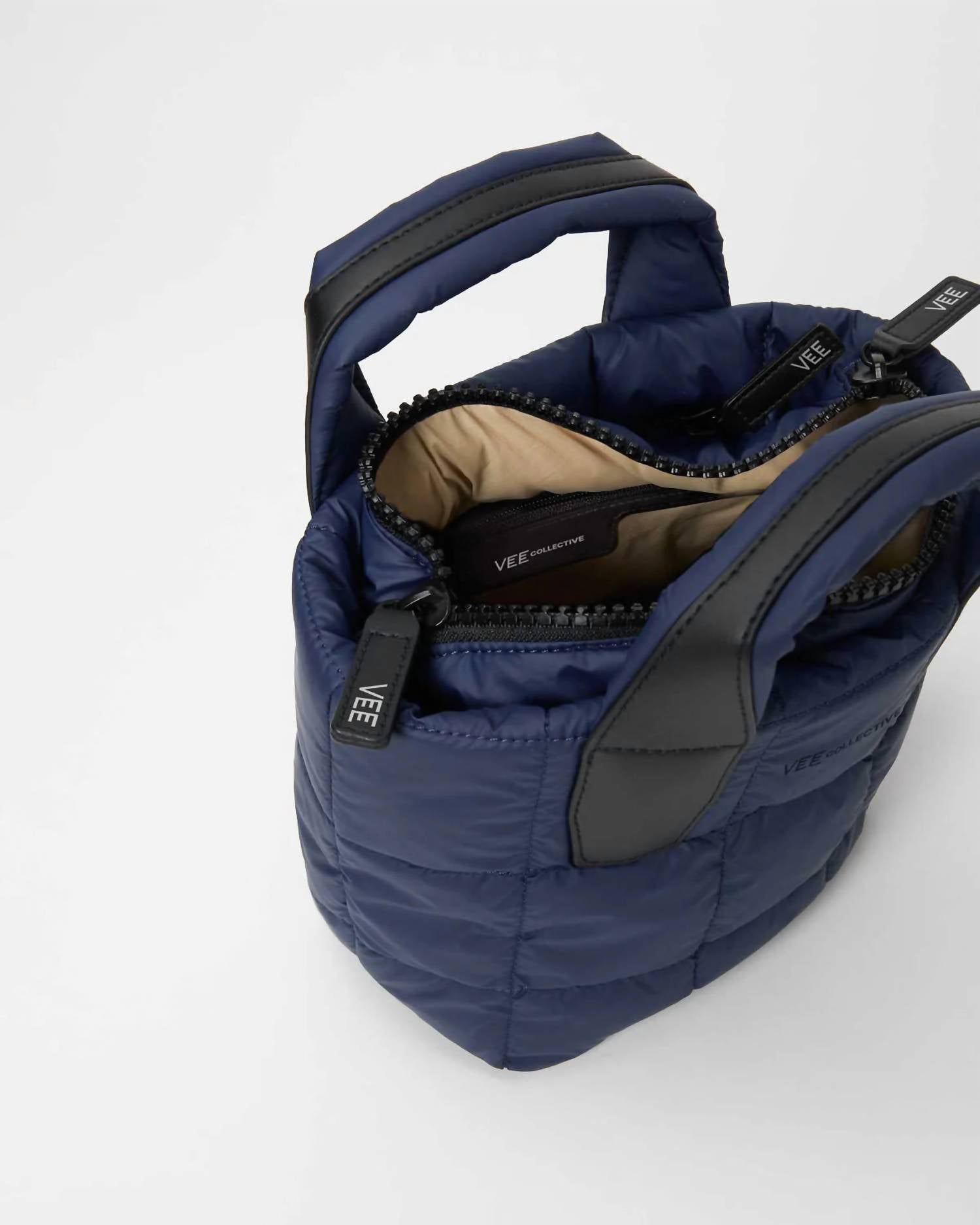VEE Collective Women's Porter Tote Mini Bag in deep sea - women's bag - detail view
