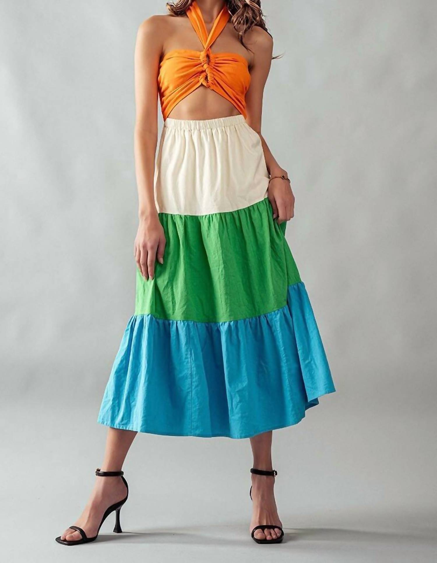 Akaiv - Saddle Color Block Dress